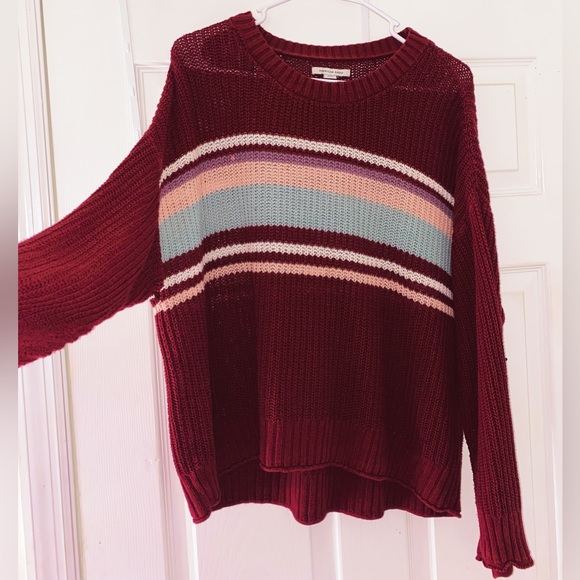 American Eagle Striped Oversized Chunky Knit Sweater Medium 💞 - Picture 1 of 5